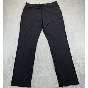 Travis Mathew Performance Chino Pants Mens 36x32 Black Flat Front Golf Casual